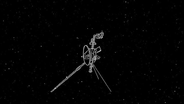 The moment of releasing NASA Voyager - 2d animation