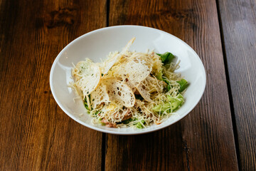 caesar salad with chicken . restaurant menu