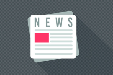 Vector News Concept Design Element. Isolated on Transparent Backdrop Newspaper Vector Icon Illustration Journalism concept illustration Loudspeaker and Newspaper Isolated Flat Design Elements