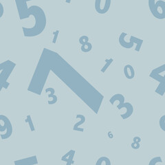 Vector seamless pattern for school with colours numbers