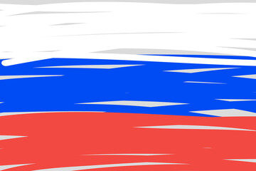 Obraz premium doodle vector hand drawn Russian flag with grunge effect