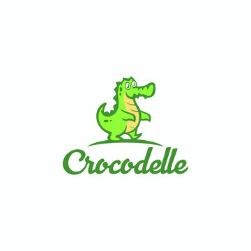 Cute crocodile with white background