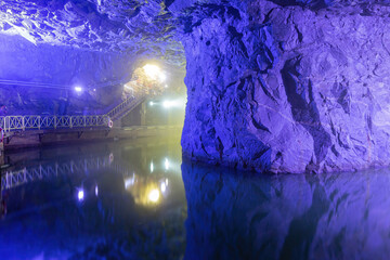 Interior view of the Zhaishan Tunnel with reflection