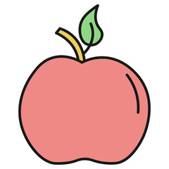 Apple fruit ecological icon. Isolated