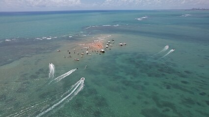 Obraz premium Aerial view of Camboinha beach, Paraíba state, Brazilian Northeast