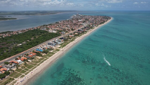 Aerial view of Camboinha beach, Para&iacute;ba state, Brazilian Northeast