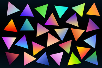 decoration wallpaper of gradient messy shapes. animation art of multicolor triangled shapes background