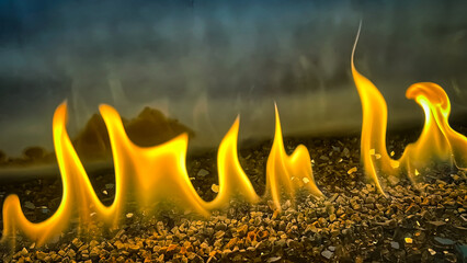 Gas firepit flames