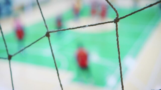 Professional volleyball players on court. Teamwork concept, selective focus.
