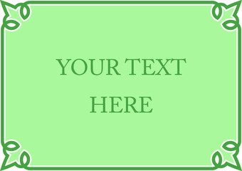 Green vector antique style background with border frame