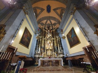 Side altar in the parish church of Sant Bartomeu, Soller, Mallorca, Balearic Islands, Spain