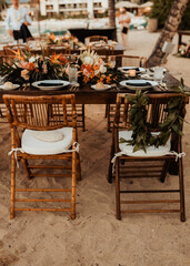 Tropical wedding reception