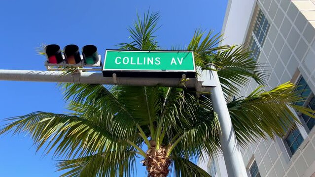 Collins Avenue street sign in Miami Beach - travel photography