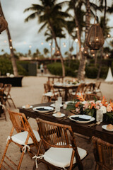Tropical wedding reception