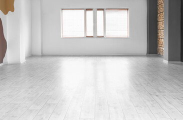 View of light wall with window in empty room