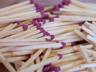 A bunch of matches, a close-up shot.