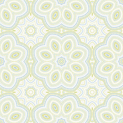 Ottoman traditional floral vector seamless pattern. Wallpaper patchwork design. Delicate antique ornament. Wall decor design. Circles and lines elements texture.