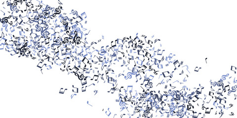 Musical notes cartoon vector backdrop. Melody