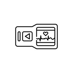 Portable electrocardiogram color line icon. Pictogram for web page