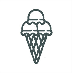 Ice Cream Cone Popsicle Summer Simple Line Icon