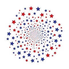 Colorful halftone stars on the white background. Vector illustration.