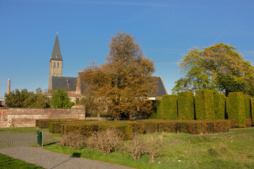 Fototapeta premium Saint Bavo`s abbey and church and park, Ghent