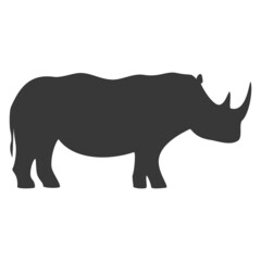 Obraz na płótnie Canvas Rhinoceros silhouette, icon. Vector illustration isolated on white background.