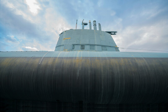 Submarine Tower with Grey Sky in Milan, Lombrdy in Italy.