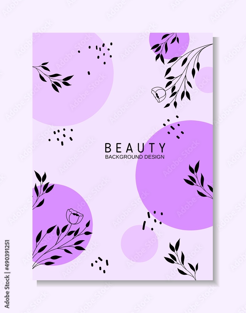 Aufkleber geometric shapes and abstract floral patterns