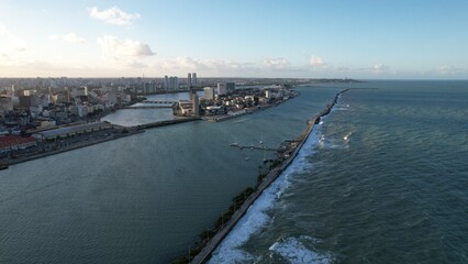 Fototapeta na wymiar Aerial view of Recife, Pernambuco state, Brazilian Northeast