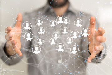 Global network. Blockchain. 3D illustration. Neural networks and artificial intelligence. Abstract