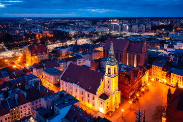 Architecture of the old town in Torun at dusk, Poland. © Patryk Kosmider