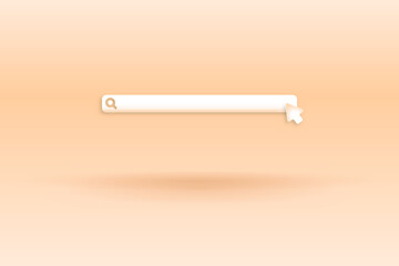 Search bar, search isolated on peach background. Vector illustration