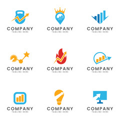 Set of SEO and marketing logo icon design for multipurpose company