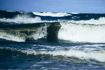 Storm waves in the sea