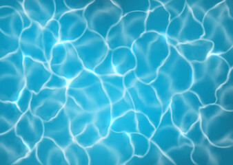 Vector realistic texture of water surface - swimming pool or sea