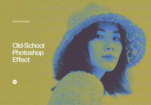 Old Screen Retro Photo Effect Mockup