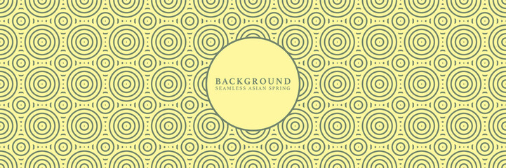 Asian background motif in oriental geometric traditional style. Festive ornament texture for decorative backdrop, wrapping, banner. Yellow circles on water asian vector japanese classic motif. 