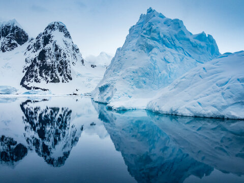 Ice berg reflections near Lemaire Channel, Antarctica