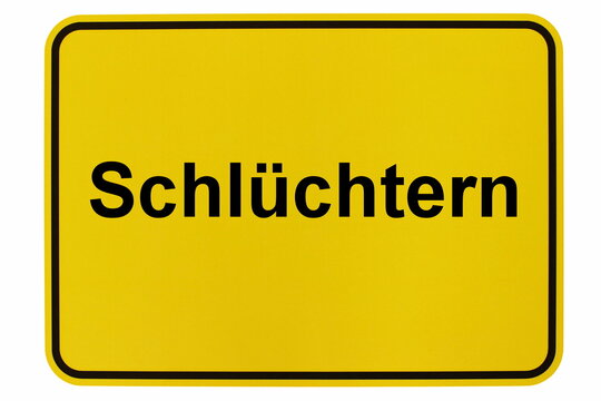 Illustration eines Ortsschildes der Stadt Schlüchtern