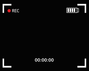 Vector illustration of the focus of a film camera recording (REC)