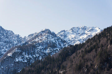 Fototapeta na wymiar Alpi innevate in Friuli Venezia Giulia