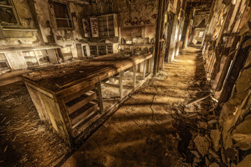 int&eacute;rieur d'&eacute;difice abandonn&eacute; 