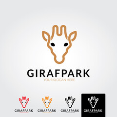 Minimal giraffe logo template - vector