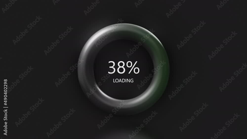 Aufkleber color loading circle on black screen. motion. progress of loading from 0 to 100 percent in a pulsati