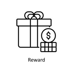 Reward vector outline icon for web isolated on white background EPS 10 file