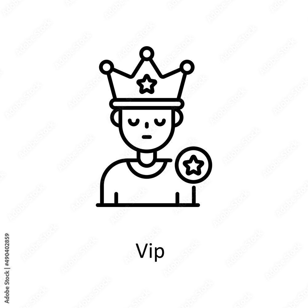 Poster vip vector outline icon for web isolated on white background eps 10 file