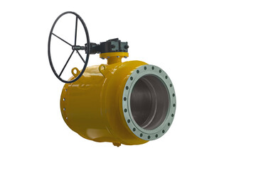 hand operated valve for gas pipeline isolated on white background