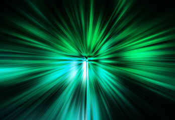 Fond abstrait futuriste en couleurs vert et noir. Effet explosion.	