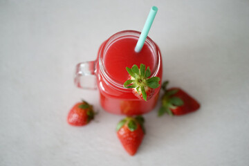 Strawberry juice smoothie